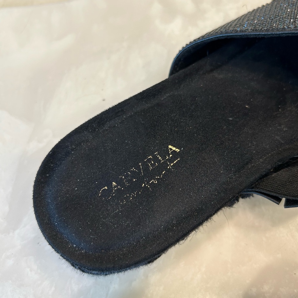 Carvela Comfort Black Beaded Diamanté Slip On Sandals/Slides Size 38/US 7.5 - Picture 9 of 13